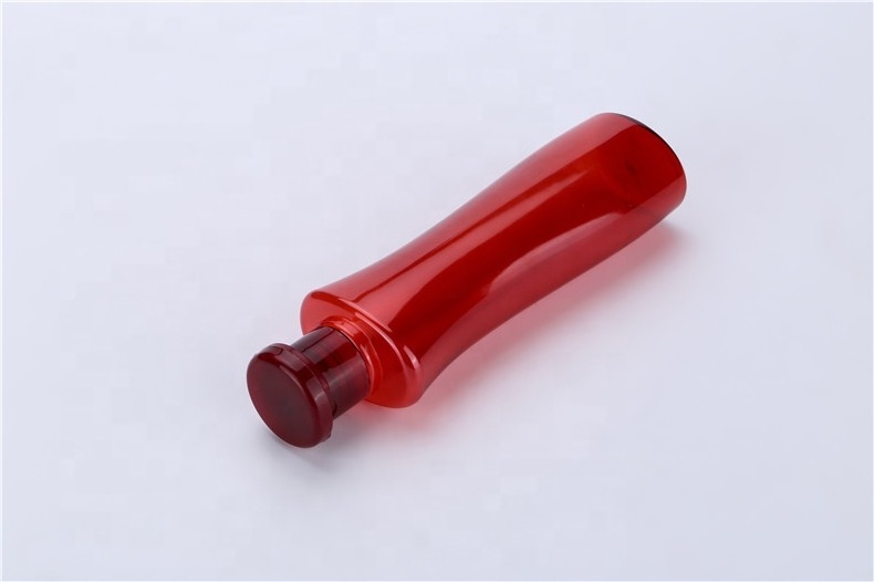 Luxury Red Shampoo Bottle Flip Top Cap Shower Gel Bottles High Quality PET Packing Bottles 150ml