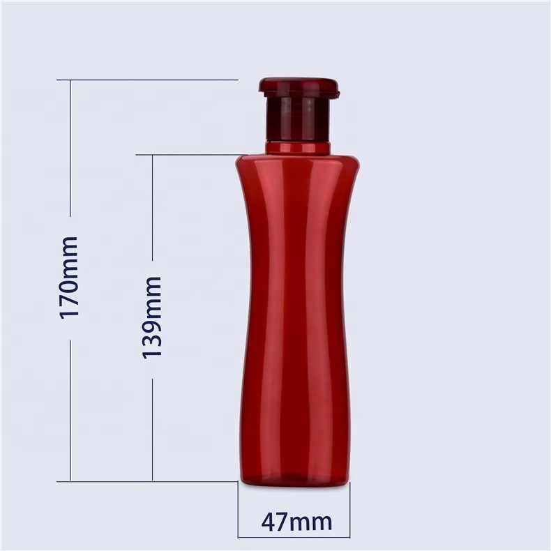 Luxury Red Shampoo Bottle Flip Top Cap Shower Gel Bottles High Quality PET Packing Bottles 150ml