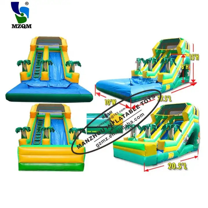 Summer Hot Sale Palm Tree Inflatable Water Slide With Pool Slip N And Slide For Kids Adult