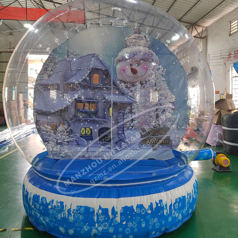 Balloon Bubble Bounce House Room Christmas Decoration Inflatable Snow Globe With Tunnel