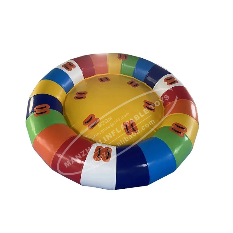 Summer Funny Exciting Inflatable Rotating Water Toys Disco Boat Towable Tube inflatable UFO Boat For Water Entertainment