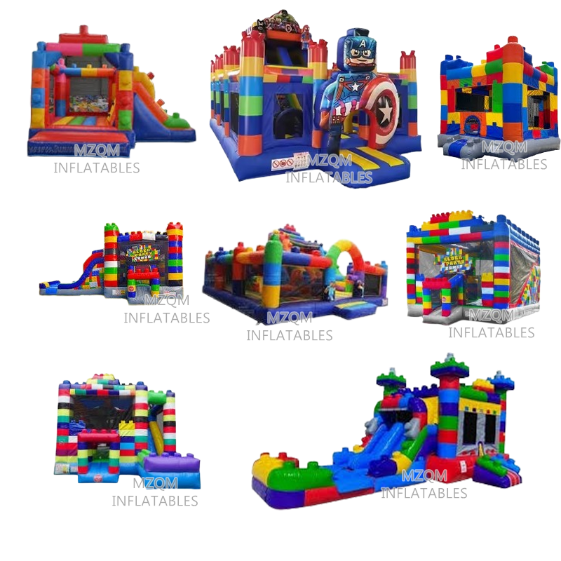 Commercial Inflatable Legoing Bounce House Inflatable Mega Blocks Combo with Pool