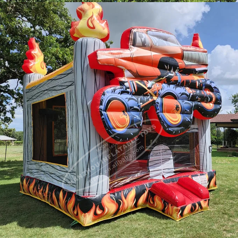 giant monster truck bounce house slide combo