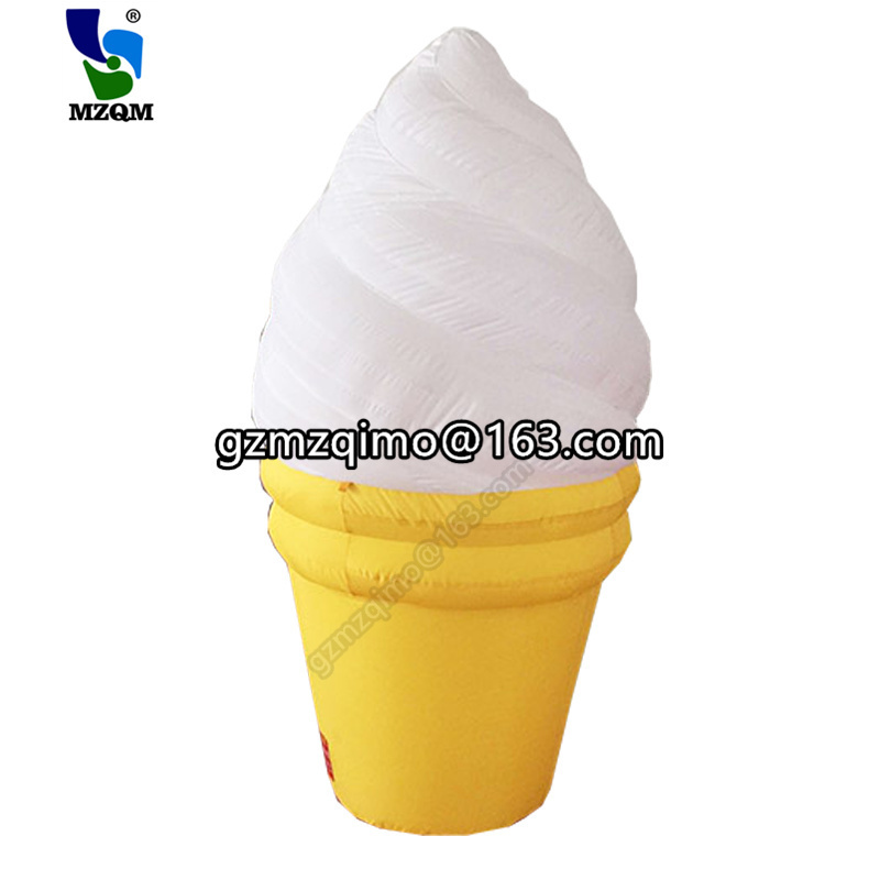 Inflatable Ice cream model with lighting bubles for advertisement inflatable ice cream cone balloon  with free air blower