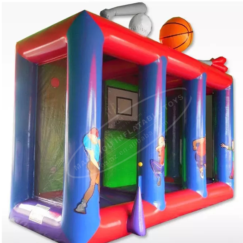 3In1 Inflatable Sports Games Basketball Soccer Football Dart Board Baseball Interactive Carnival Game For Sale