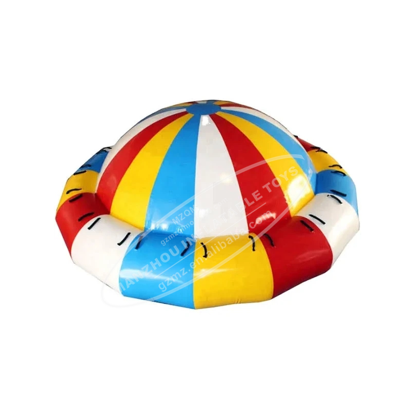 Summer Funny Exciting Inflatable Rotating Water Toys Disco Boat Towable Tube inflatable UFO Boat For Water Entertainment