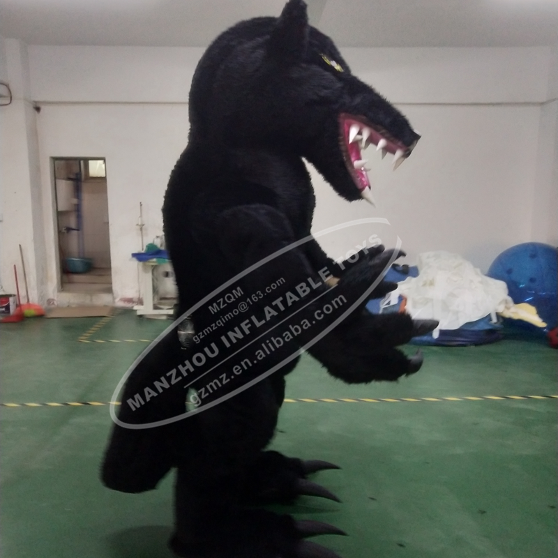 Black Wolf Fursuit Mascot Costume Husky Dog Fox Performance Cosplay Dress