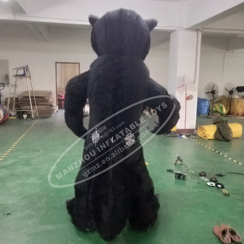 Black Wolf Fursuit Mascot Costume Husky Dog Fox Performance Cosplay Dress