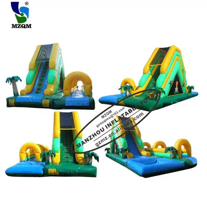 Summer Hot Sale Palm Tree Inflatable Water Slide With Pool Slip N And Slide For Kids Adult