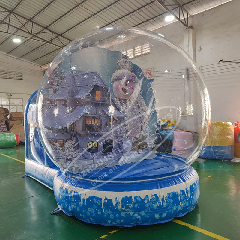 Balloon Bubble Bounce House Room Christmas Decoration Inflatable Snow Globe With Tunnel