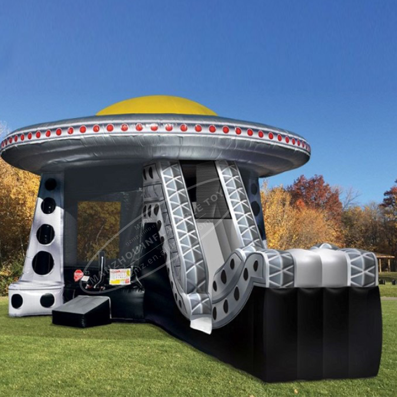 Commercial UFO Bouncer Combo Bouncy Castle Inflatable Spaceship Moonwalk Bounce House With Slide For Kids  and Adult