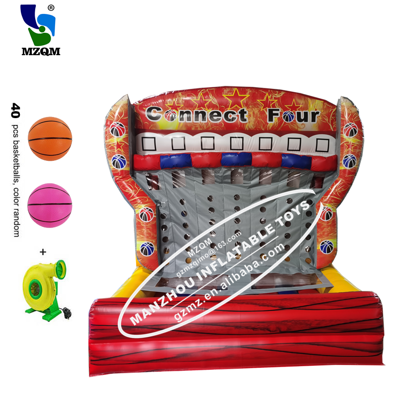 Commercial inflatable basketball connect 4 stand game in a row whit Inflatable Shoot