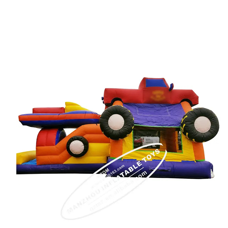 Commercial Grade  Digger Monster Truck Inflatable  Bounce House Combo Bouncy Castle And Slide For Sale