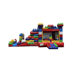 Commercial Inflatable Legoing Bounce House Inflatable Mega Blocks Combo with Pool