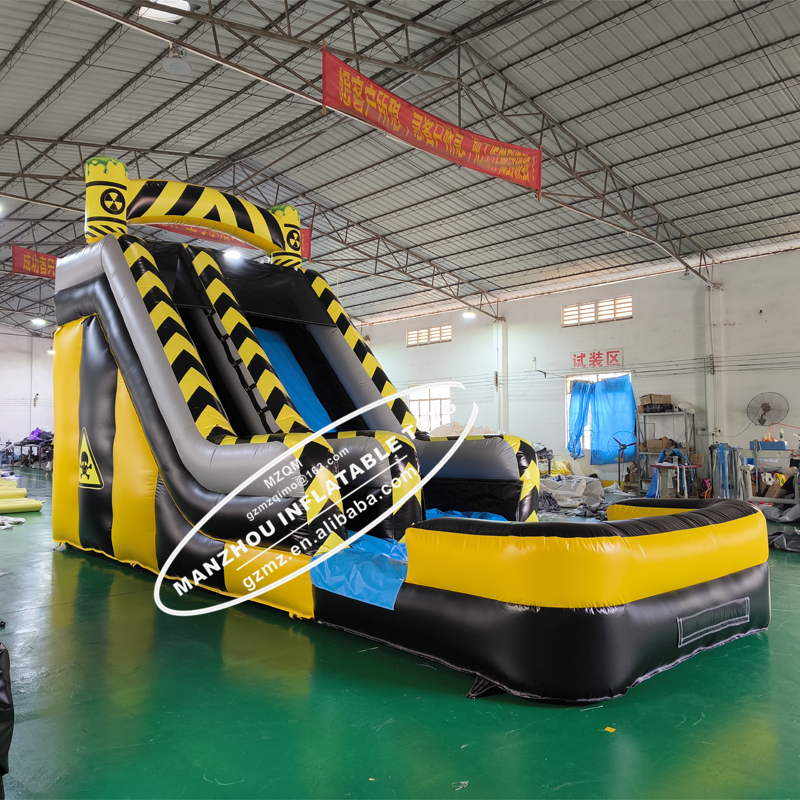 Commercial Custom PVC Toxic Rush Slide Giant Inflatable Water Slide For Sale