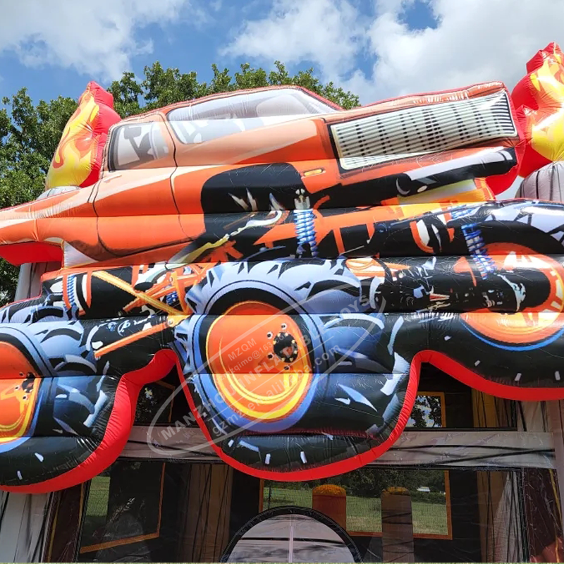 giant monster truck bounce house slide combo