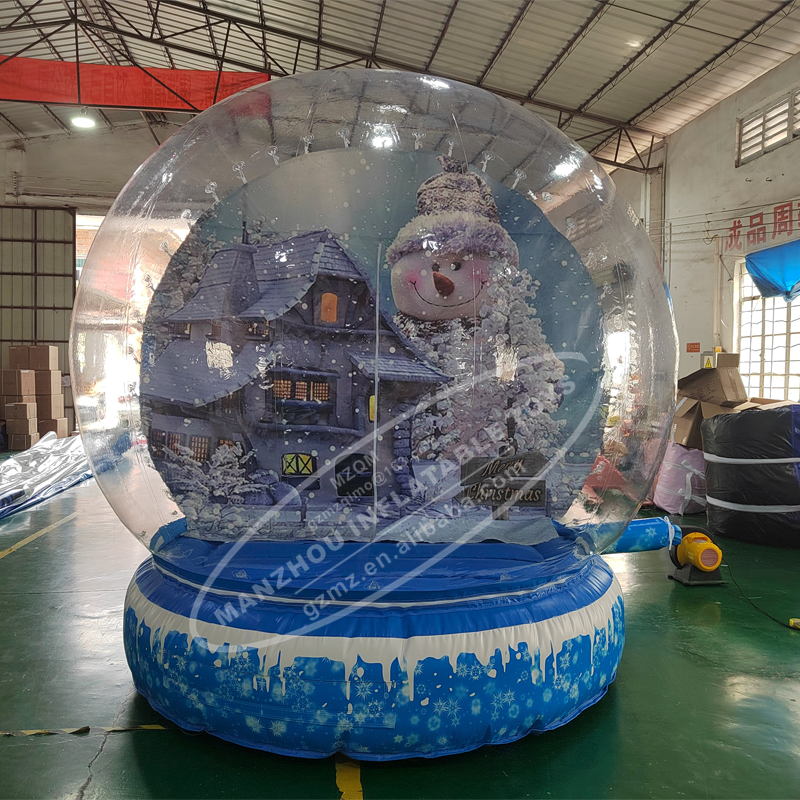 Balloon Bubble Bounce House Room Christmas Decoration Inflatable Snow Globe With Tunnel