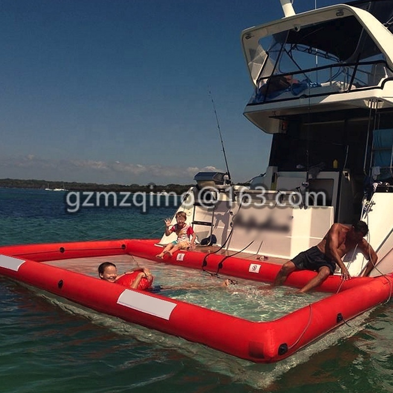 Inflatable Floating Swimming Lake Pool Anti Jellyfish Sea Pool With Netting Enclosure For Yacht