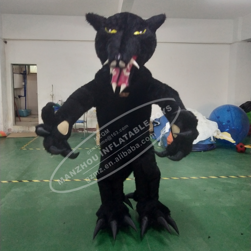 Black Wolf Fursuit Mascot Costume Husky Dog Fox Performance Cosplay Dress