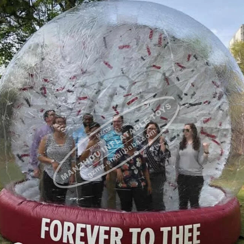 Giant Christmas Photo Background Inflatable Human Snowball With Base