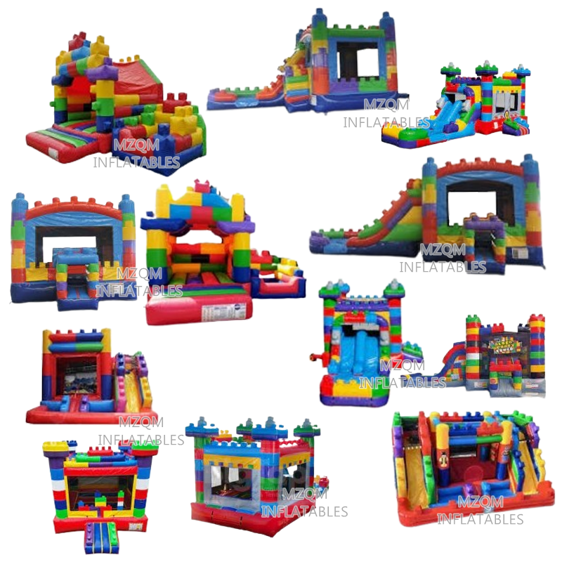 Commercial Inflatable Legoing Bounce House Inflatable Mega Blocks Combo with Pool