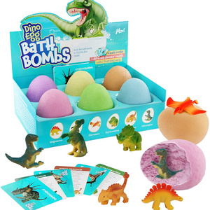 Private Label Fizzy SPA Dinosaur Egg Bath Bombs for Kids with Surprise Toy Inside Bath Bomb Gift Set