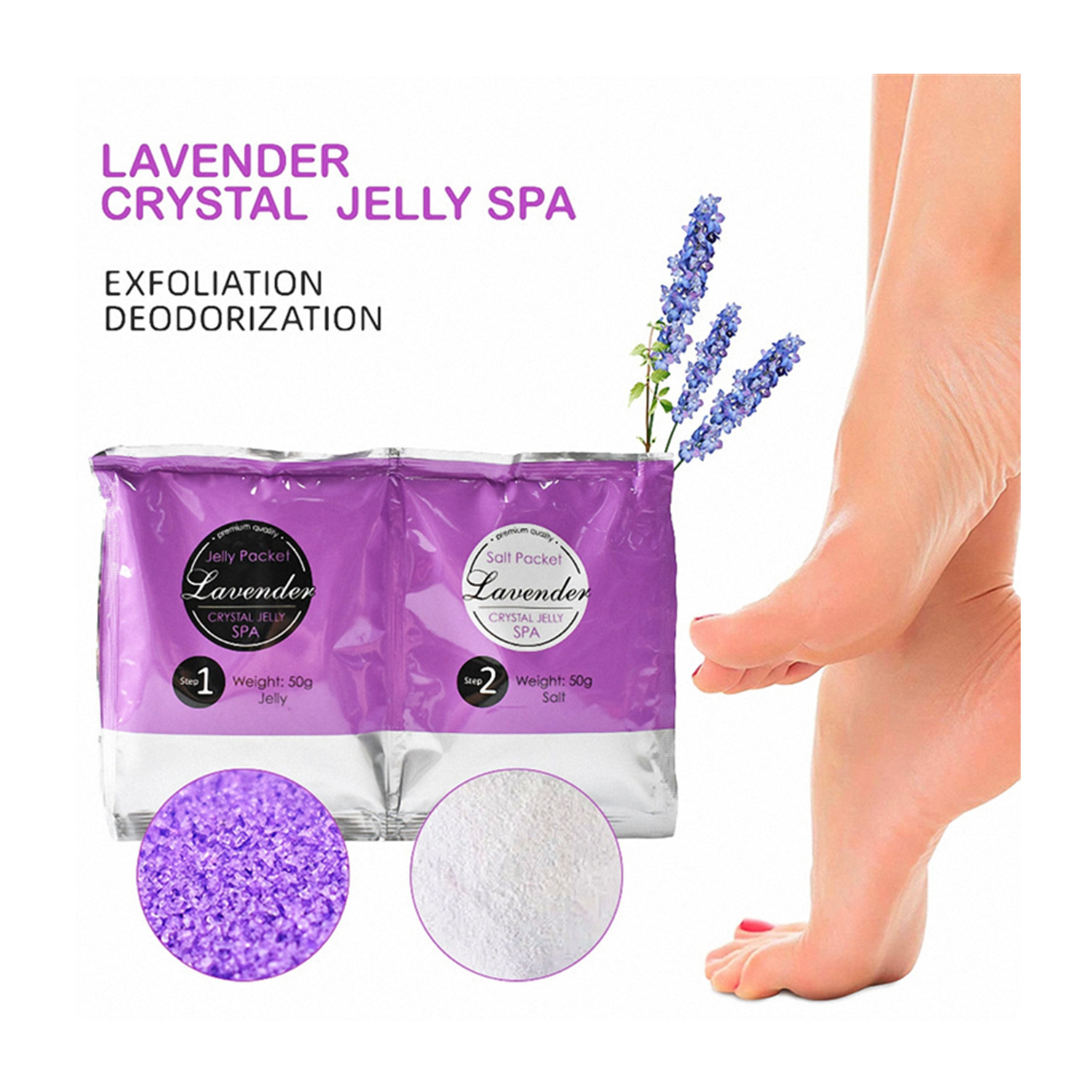 Hot Selling Jelly Foot Spa Pedicure Set Gel Lavender Infused