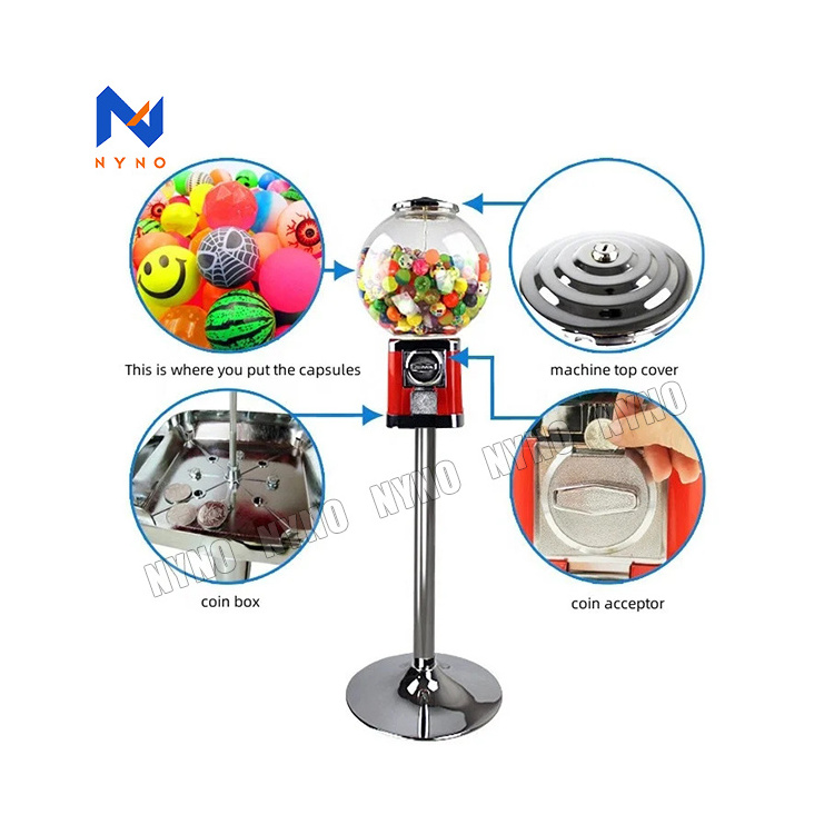 Custom Capsule Gumball Vending Machine Candy Dispenser Kids Bouncy ball Vending machine With Stand