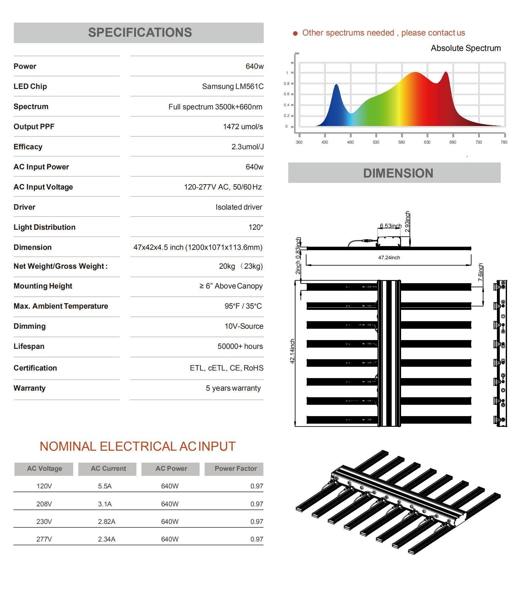 High Efficient Horticulture Cultivation Grow Led Light Panel Samsung lm301b lm561c  Uvir Full Spectrum 600W 640w 800w