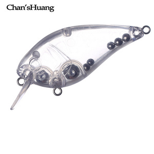 Chan'sHuang Unpainted Blanks Bait 7.5cm 10.8g Rattle Floating Square Bill Crankbait DIY Handmade Artificial Fishing Lure