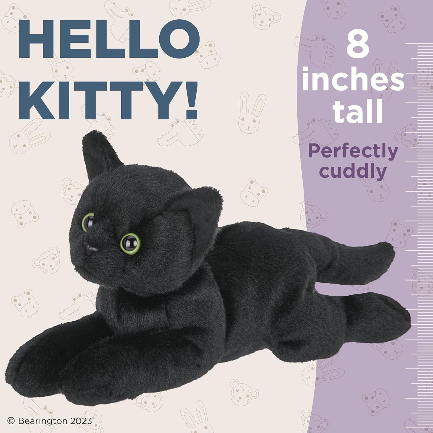 Stuffed Animal Realistic Black Cat Plush Toy Soft Kitten Stuffed Animal Black Cat Plushie for Home Decor Animal Collection