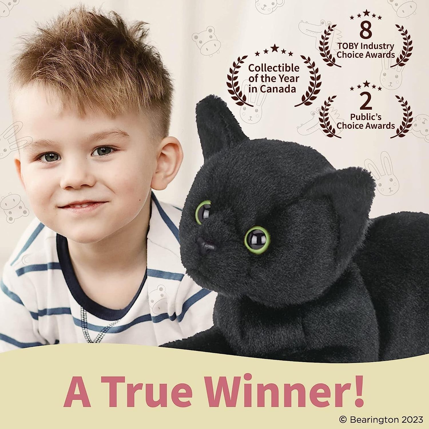 Stuffed Animal Realistic Black Cat Plush Toy Soft Kitten Stuffed Animal Black Cat Plushie for Home Decor Animal Collection