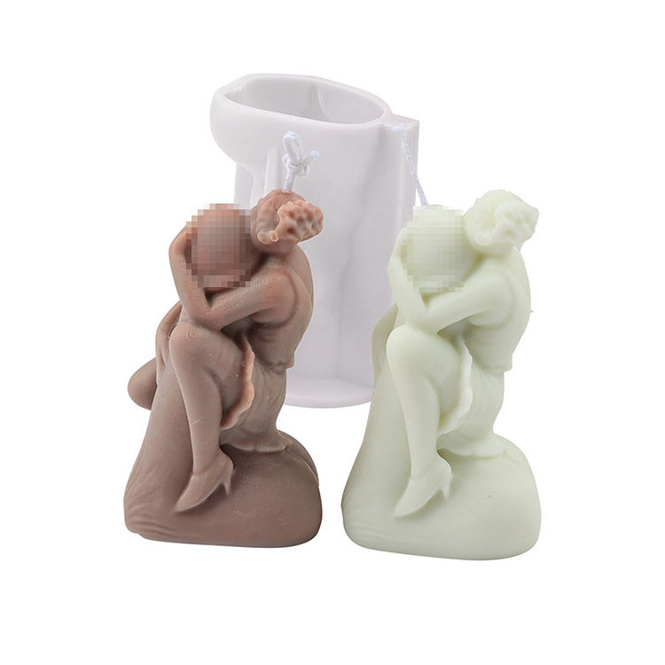 New Ideas Factory Price Woman Sexy Young Lady Hugging Penis Candle Mold Silicone Handmade Gift Erotic Crocodile Penis Candle