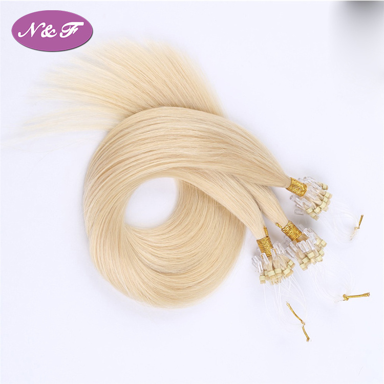 YF Blond 613 Straight Loop Micro Ring Hair 100% Human Micro Bead Links Machine Made Remy Hair Extension