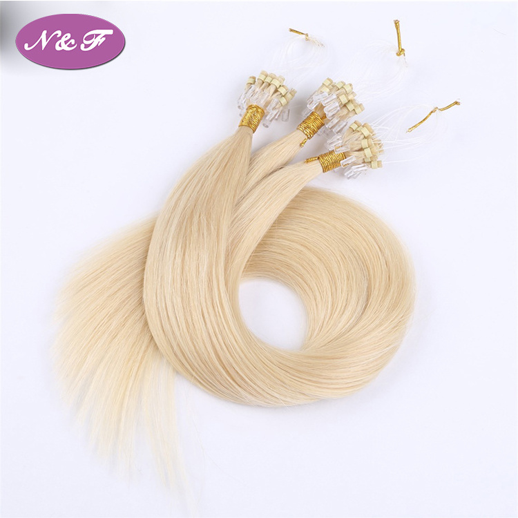 YF Blond 613 Straight Loop Micro Ring Hair 100% Human Micro Bead Links Machine Made Remy Hair Extension