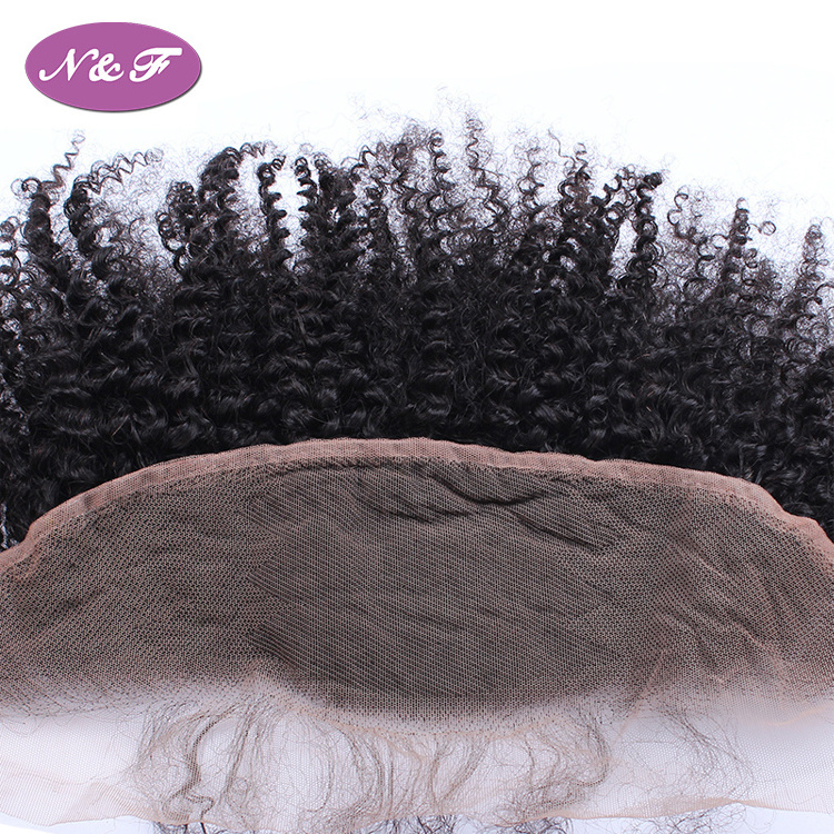 YF 13*4 Lace Frontal Closure Pre Plucked With Baby Hair Mongolian Afro Kinky Curly Natural Black Human Hair