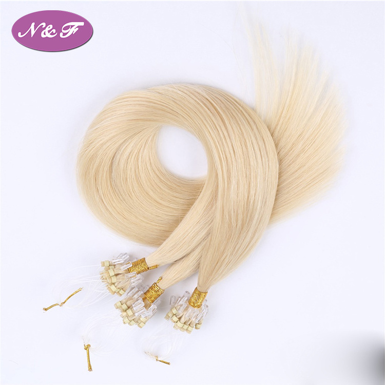 YF Blond 613 Straight Loop Micro Ring Hair 100% Human Micro Bead Links Machine Made Remy Hair Extension