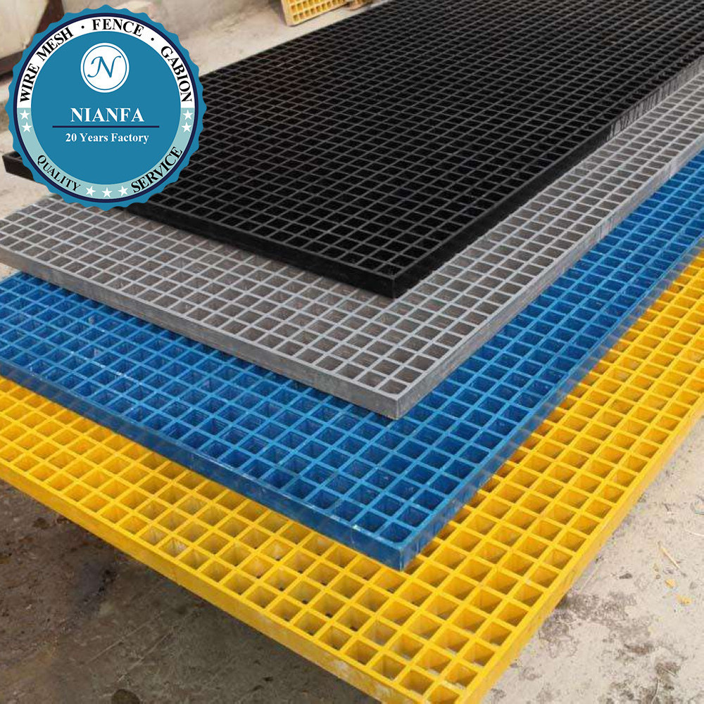 FRP GRP Anti-slip/Concave / Grit Fiberglass Mesh Pultruded Bar Grating