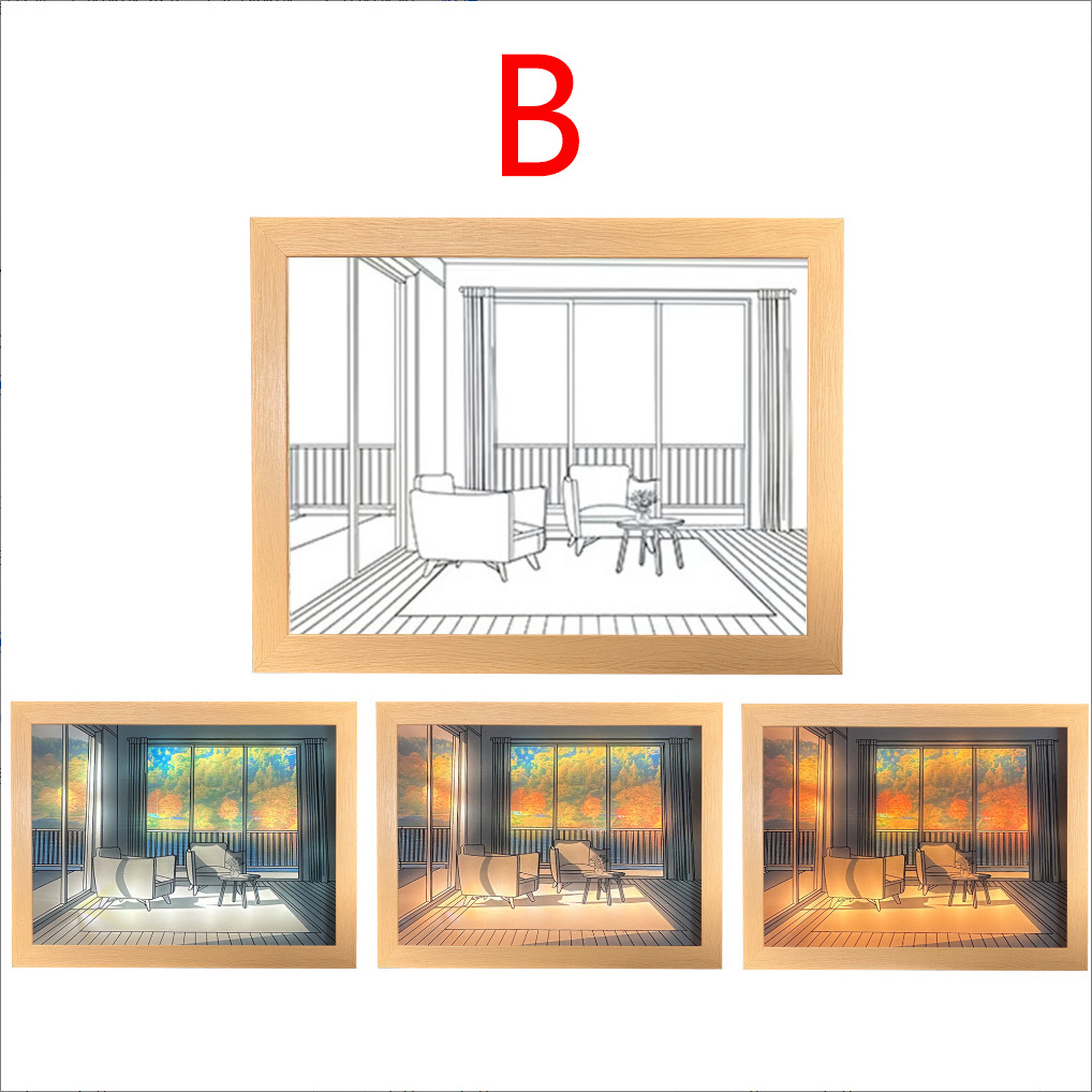 LED Lighting Painting Drawing Decorative Bedroom Night Light Comic Sketching Anime Design Creative Gifts Adjustable Brightness