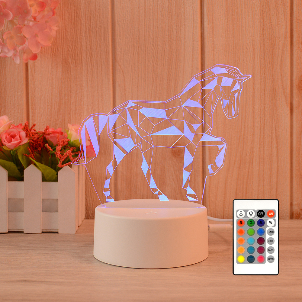 2023 acrylic 3d led cordless sleeping kid bedroom small night light with remote