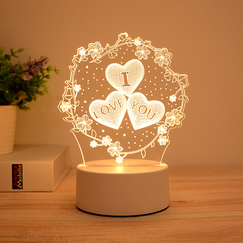 Lovely Anime 3d illusion night light Multicolor Changing 3D Visual Led Night Light