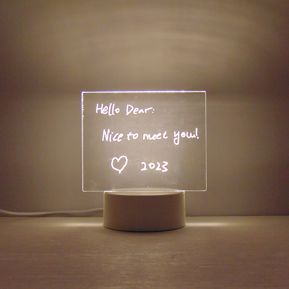 Popular Personalized Decorative Lighting Modern Led Writing Board Message 3d Lamp LED Night Light Acrylic Light