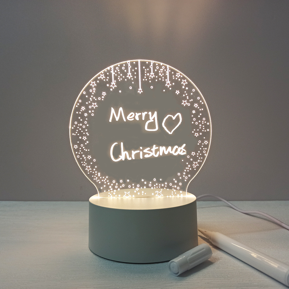 Popular Personalized Decorative Lighting Modern Led Writing Board Message 3d Lamp LED Night Light Acrylic Light