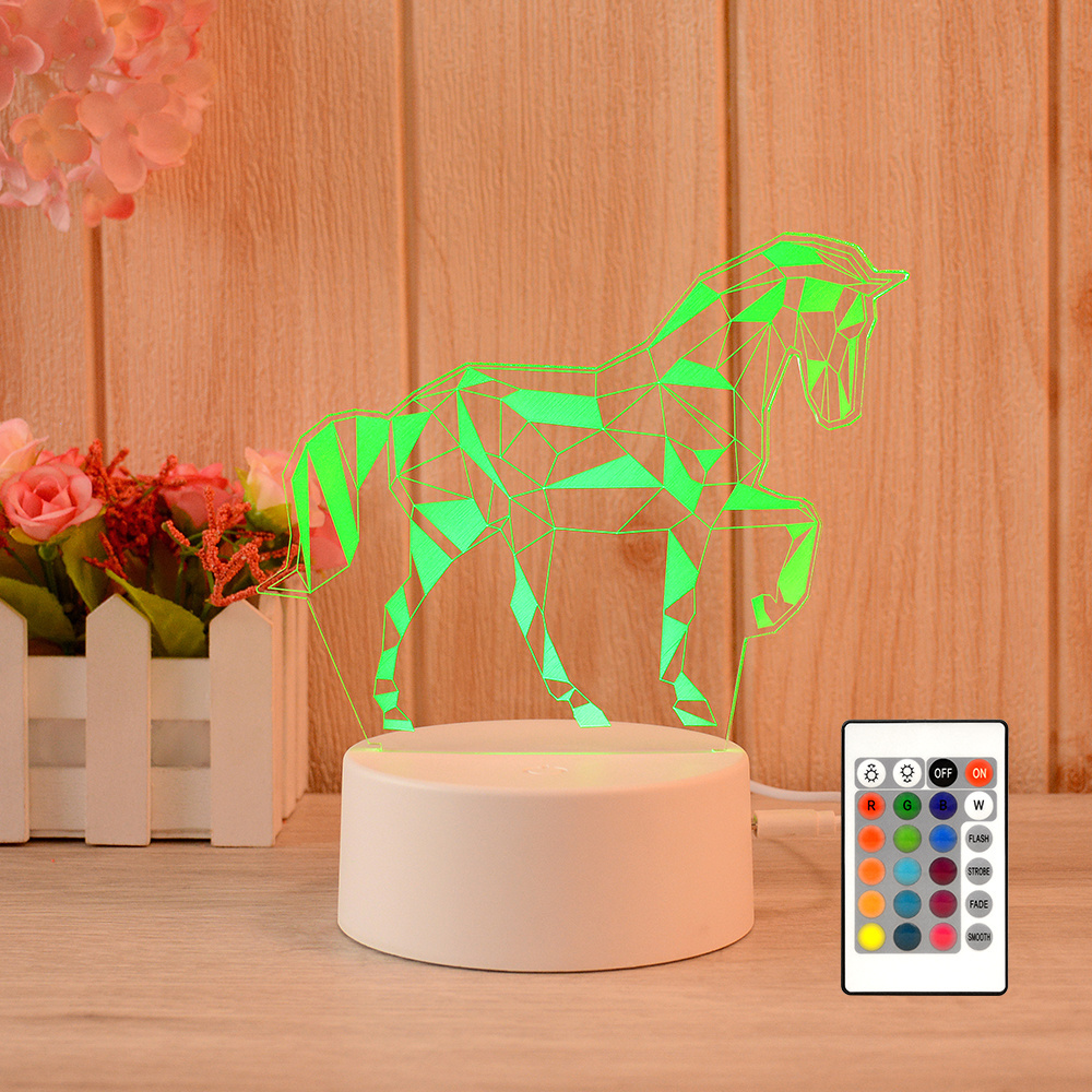 2023 acrylic 3d led cordless sleeping kid bedroom small night light with remote