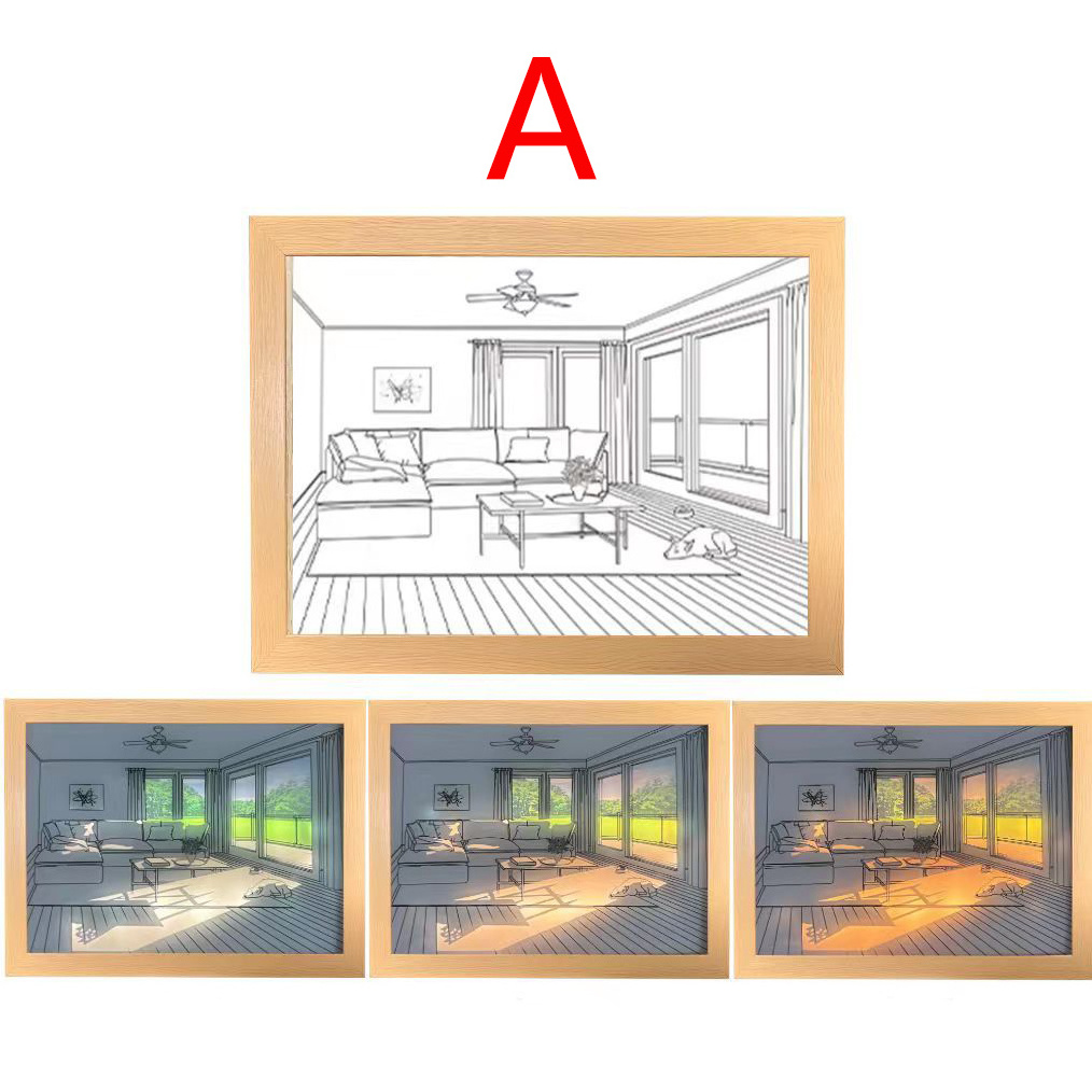 LED Lighting Painting Drawing Decorative Bedroom Night Light Comic Sketching Anime Design Creative Gifts Adjustable Brightness