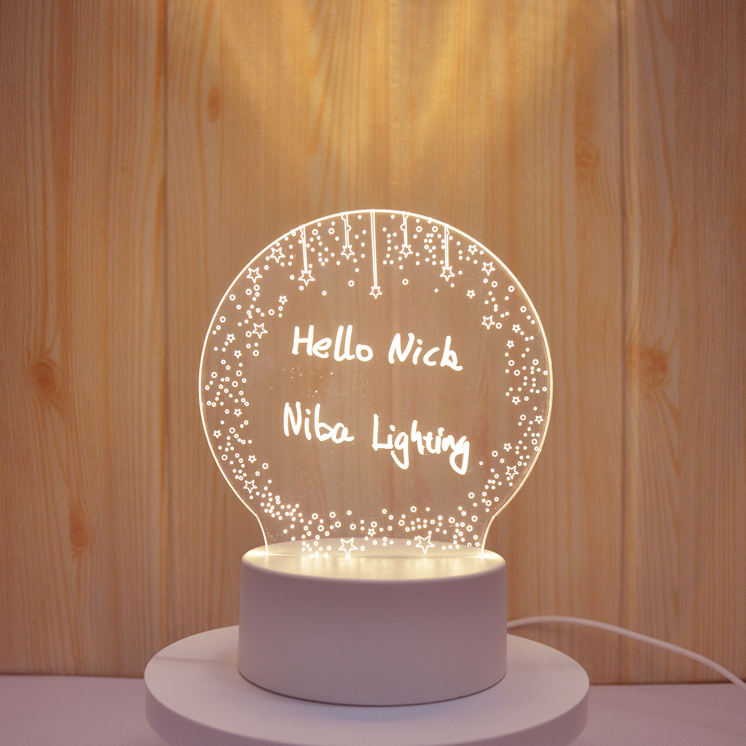 Creative Gifts Girl Bedroom Sleeping Lamp Cute Soft Light Desk Lamp 3D Message note Board Night Light With Pen