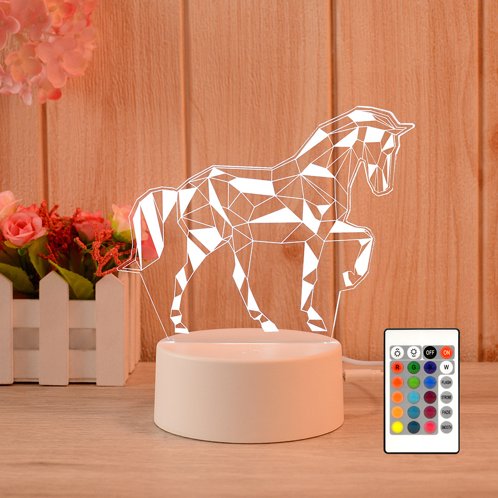 2023 acrylic 3d led cordless sleeping kid bedroom small night light with remote