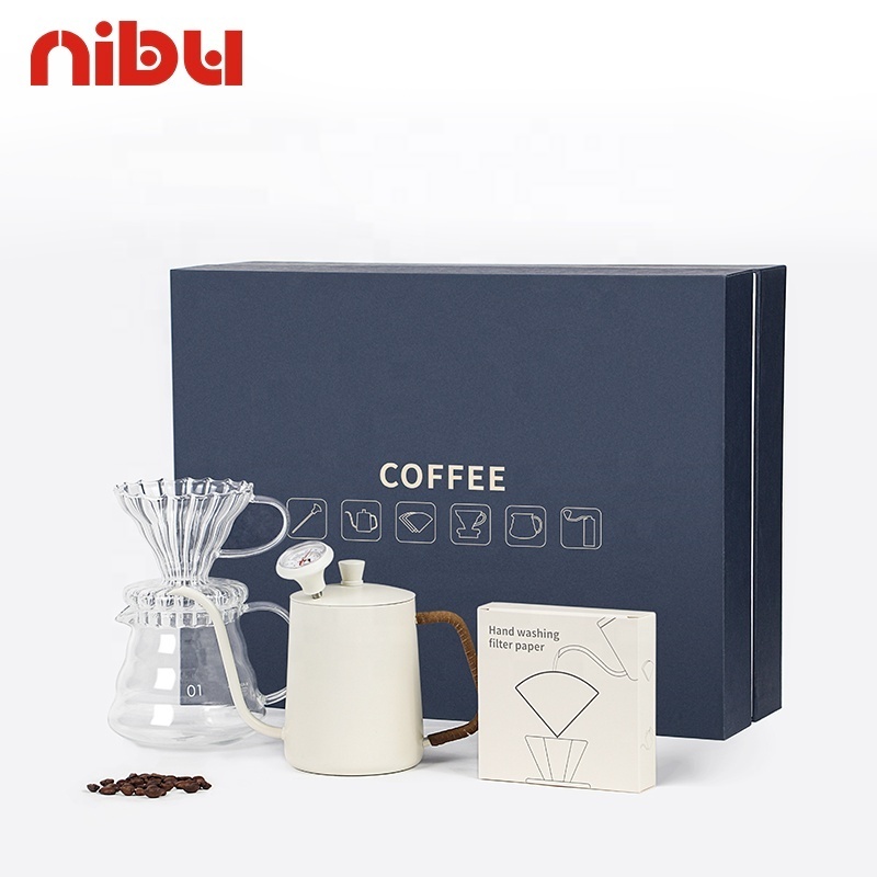 NIBU Portable Coffee Accessories Hand Dripper Tea Coffee Set Gift Box Gooseneck Kettle Pour Over Coffee Kit