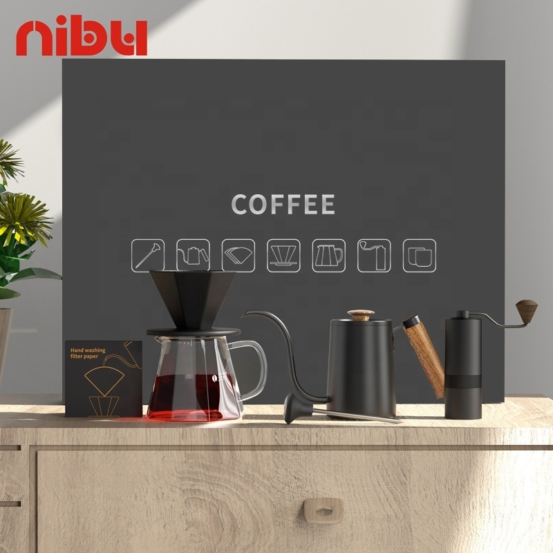 Nibu Luxury Coffee Tools Gift Box Pour Over Coffee Maker Kit Hand Dripper Glass Server Coffee Set