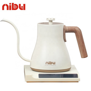 Nibu Small Coffee Electric Kettle with Temperature Control Tea Pot Drip Pour Over Stainless Steel Gooseneck Coffee Kettle